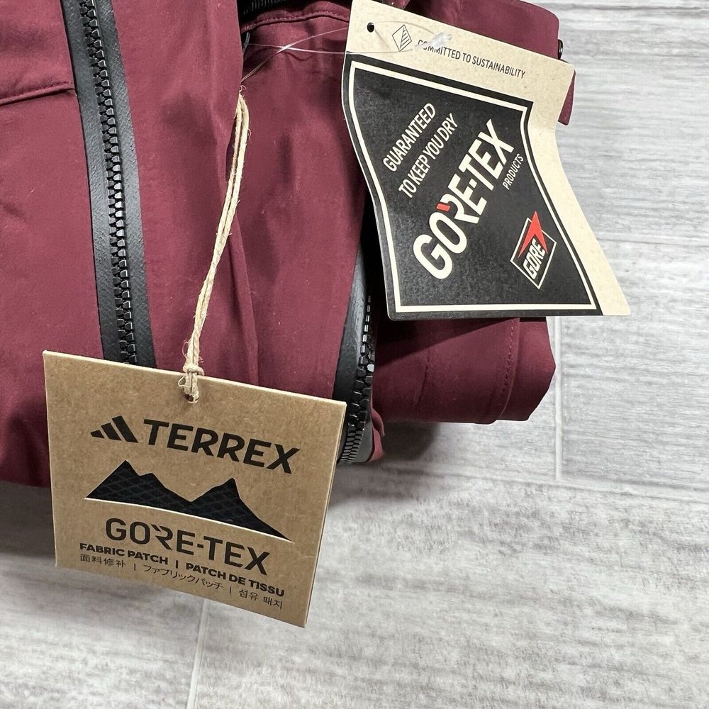 adidas Burgundy Ski Bib Pants with Black Straps - Picture 6 of 15